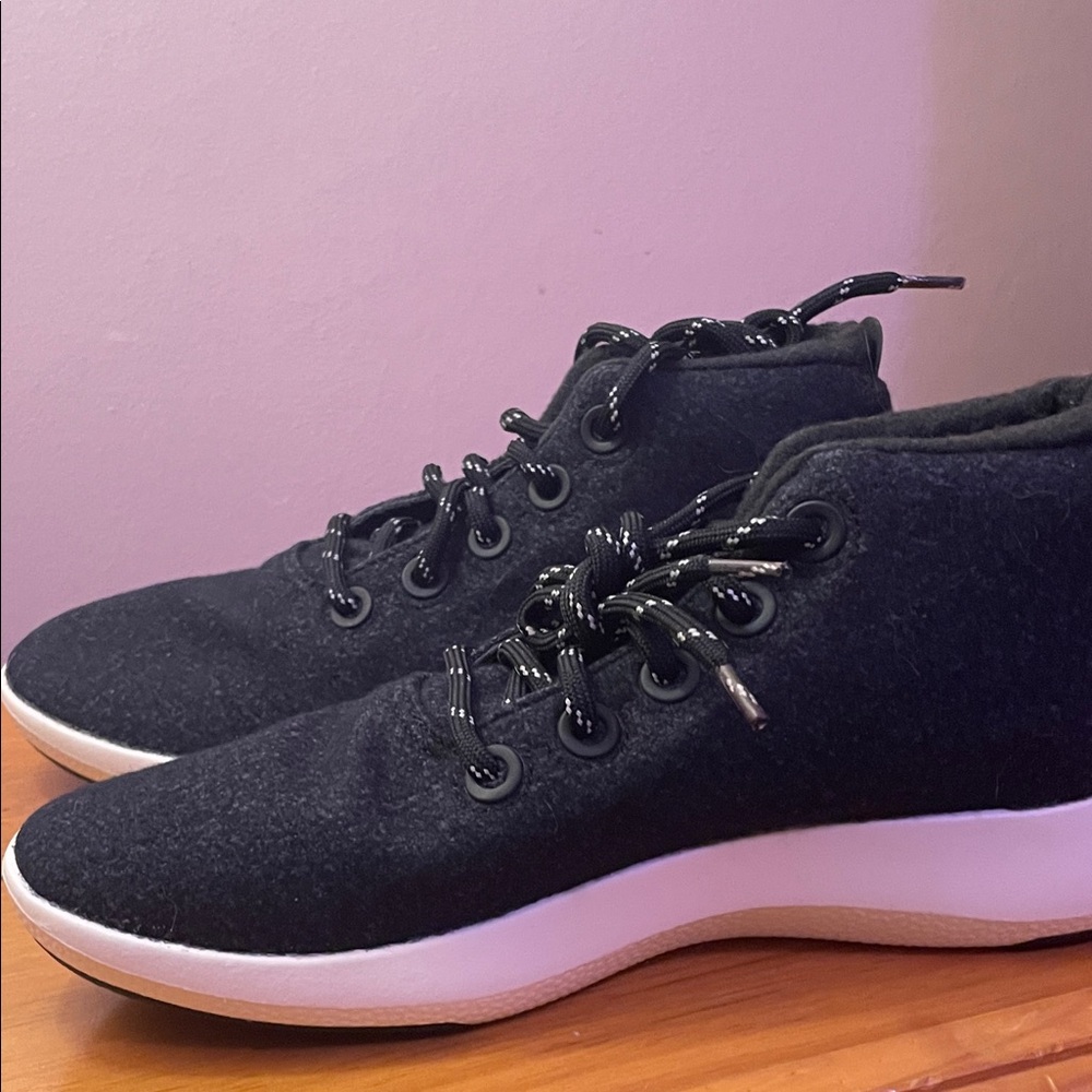 allbirds  Black and White High-Top Athletic Sneakers